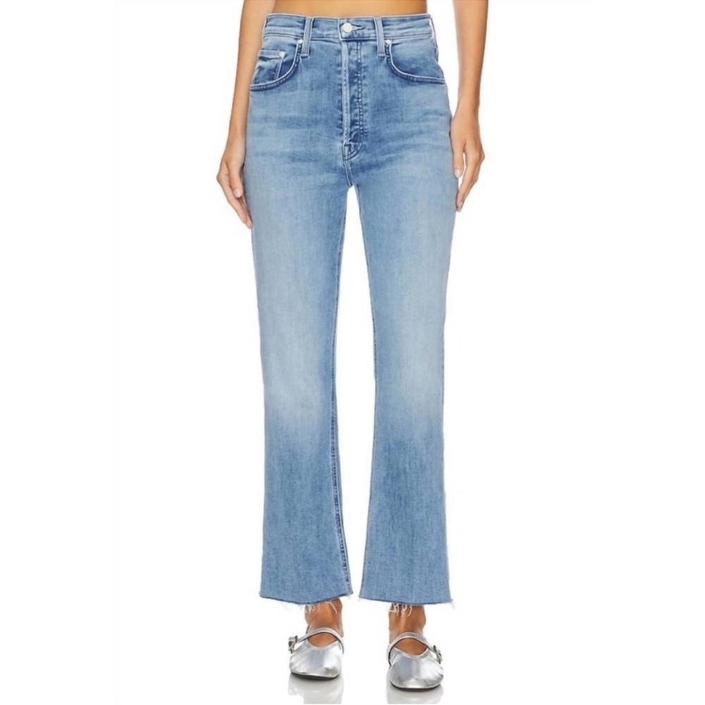 MOTHER The Tripper Ankle Flare Jeans All Over The Map Blue Size 30